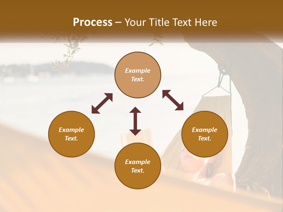 A Woman Laying In A Hammock On The Beach PowerPoint Template