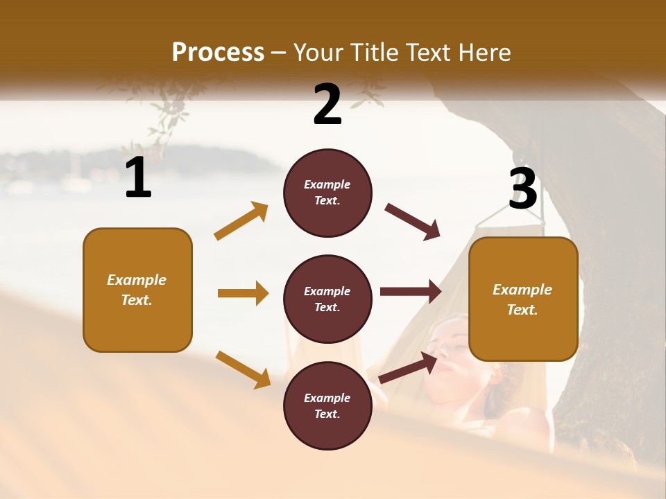 A Woman Laying In A Hammock On The Beach PowerPoint Template