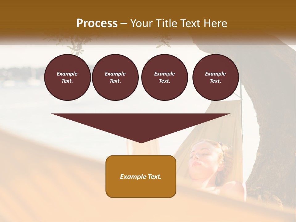 A Woman Laying In A Hammock On The Beach PowerPoint Template