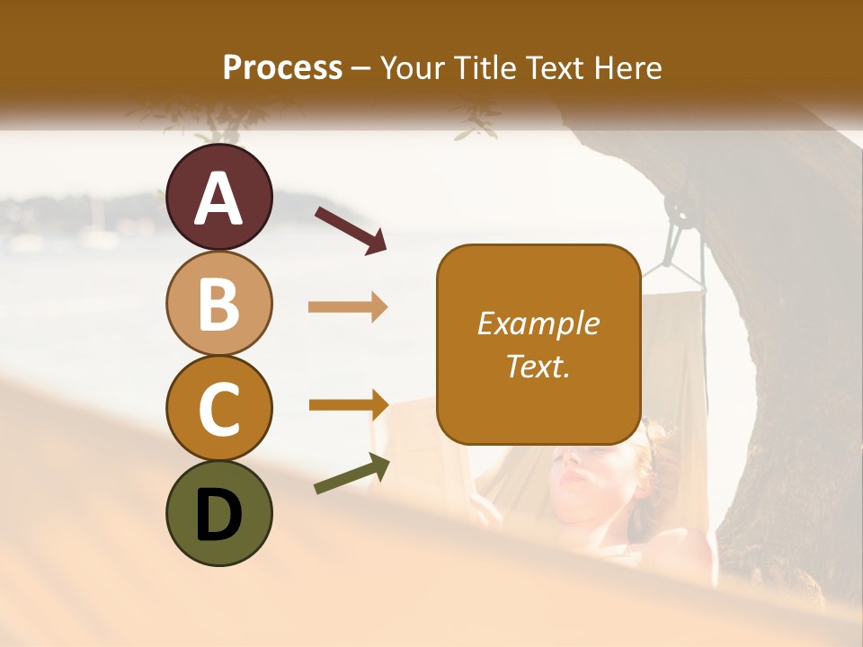 A Woman Laying In A Hammock On The Beach PowerPoint Template