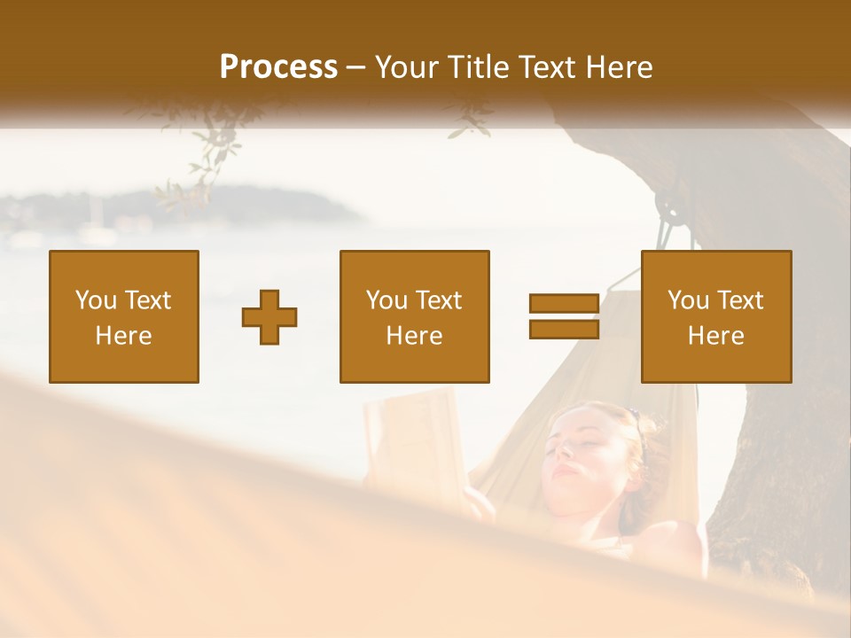 A Woman Laying In A Hammock On The Beach PowerPoint Template