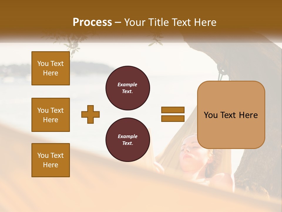 A Woman Laying In A Hammock On The Beach PowerPoint Template