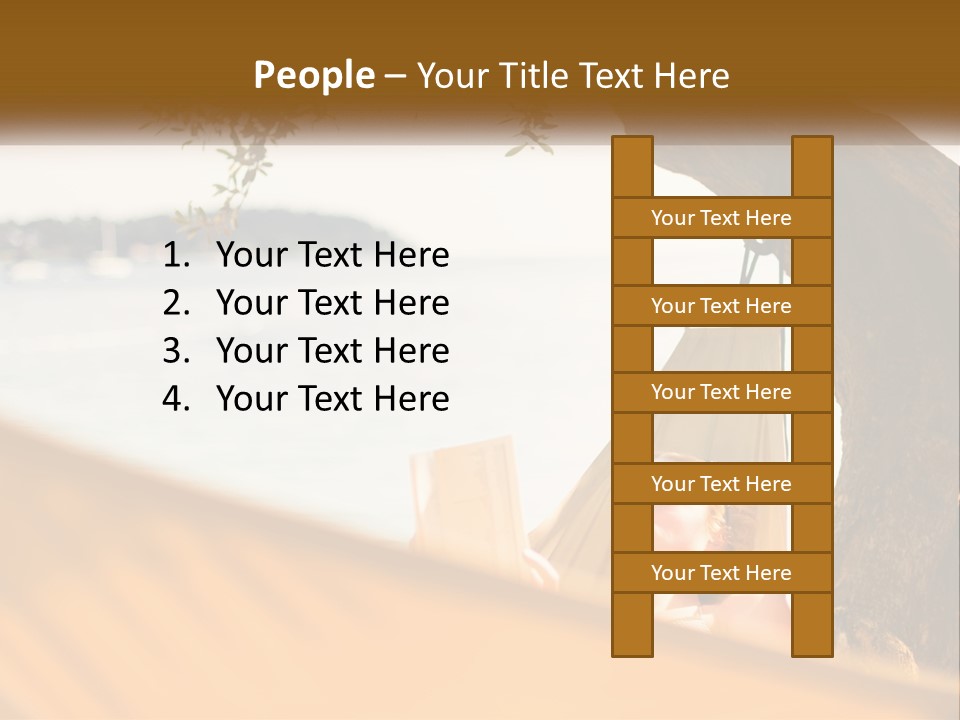 A Woman Laying In A Hammock On The Beach PowerPoint Template