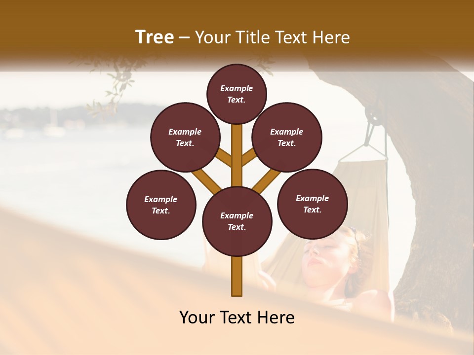 A Woman Laying In A Hammock On The Beach PowerPoint Template