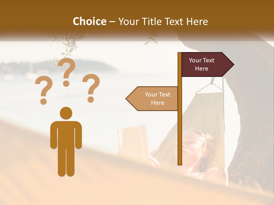A Woman Laying In A Hammock On The Beach PowerPoint Template