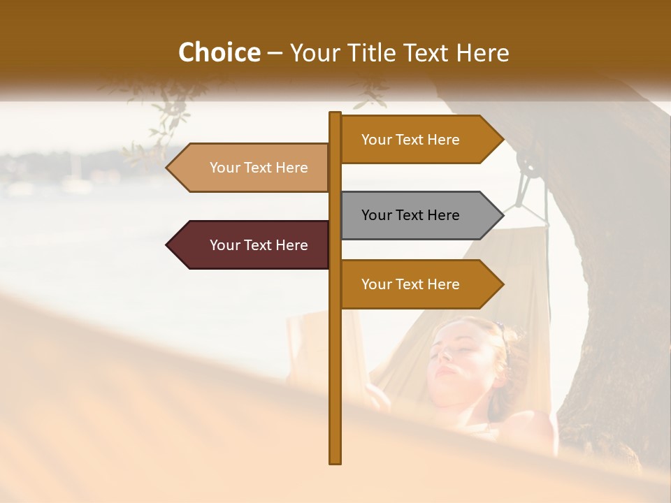 A Woman Laying In A Hammock On The Beach PowerPoint Template