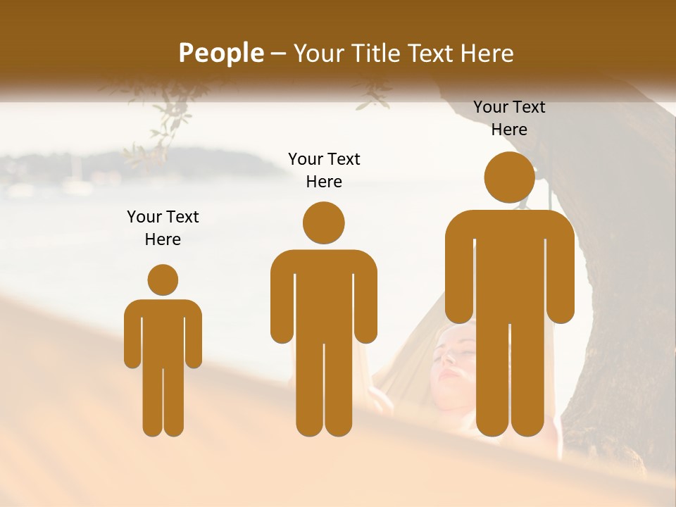 A Woman Laying In A Hammock On The Beach PowerPoint Template