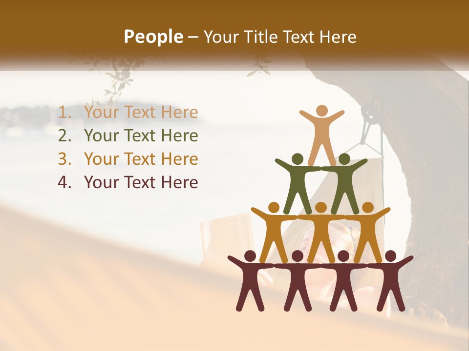 A Woman Laying In A Hammock On The Beach PowerPoint Template