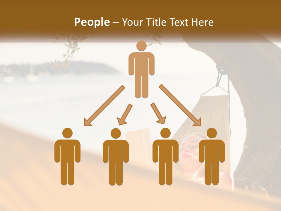 A Woman Laying In A Hammock On The Beach PowerPoint Template