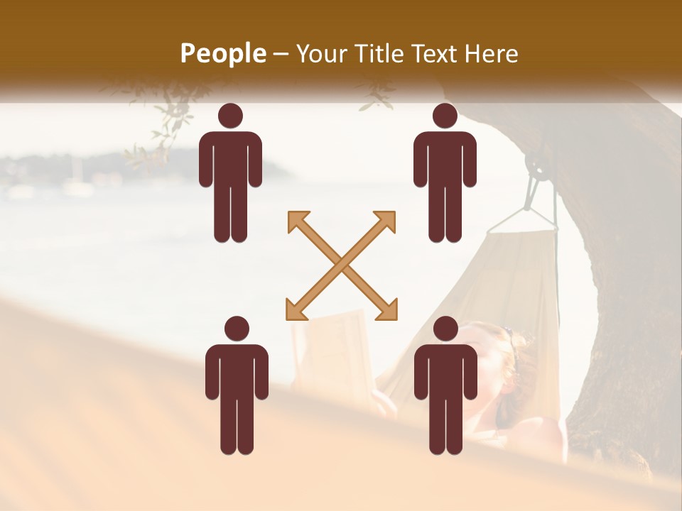 A Woman Laying In A Hammock On The Beach PowerPoint Template