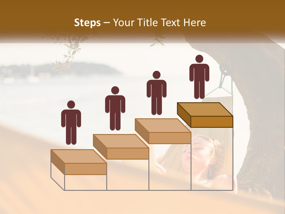 A Woman Laying In A Hammock On The Beach PowerPoint Template