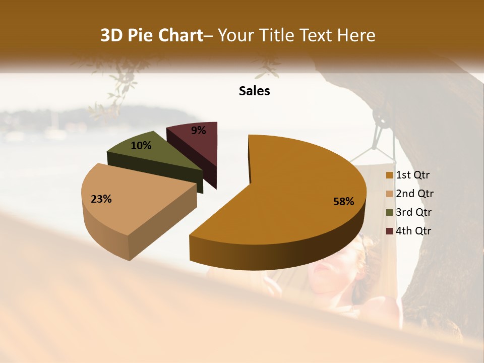 A Woman Laying In A Hammock On The Beach PowerPoint Template