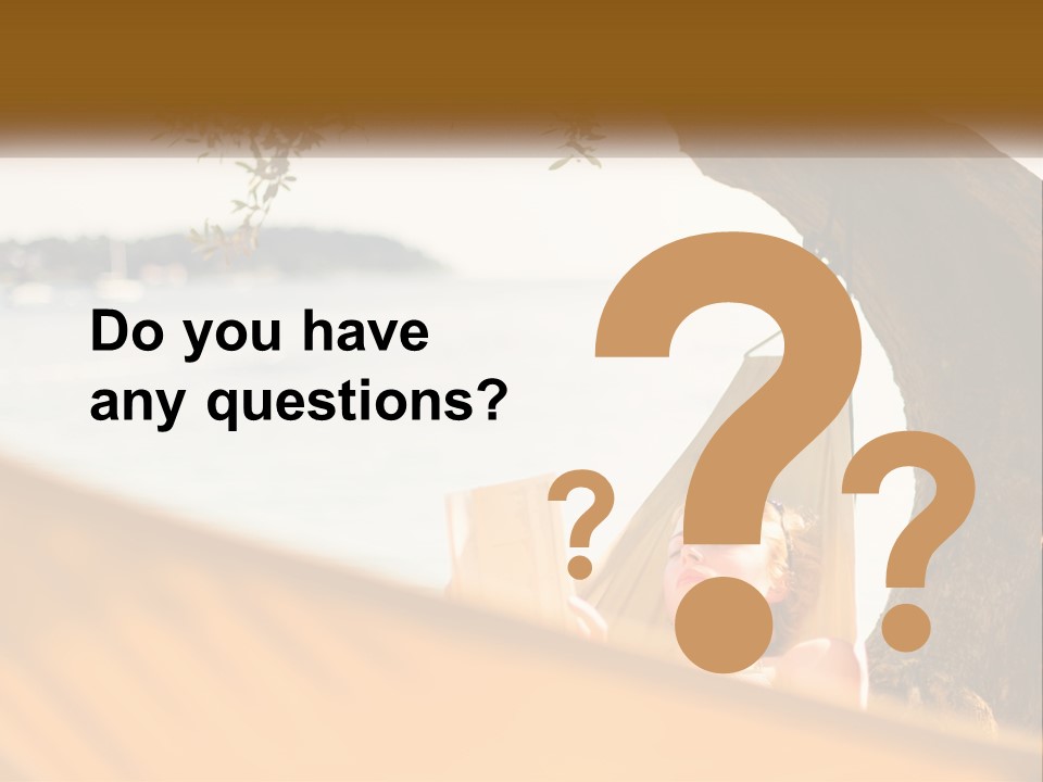 A Woman Laying In A Hammock On The Beach PowerPoint Template