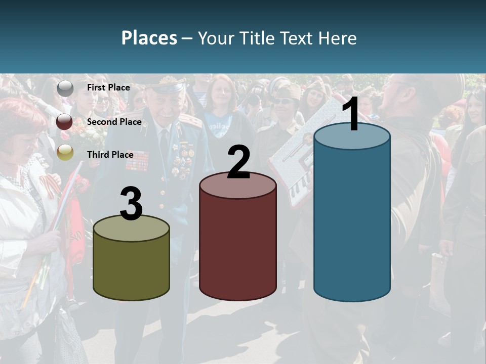 A Group Of People Standing Around Each Other PowerPoint Template