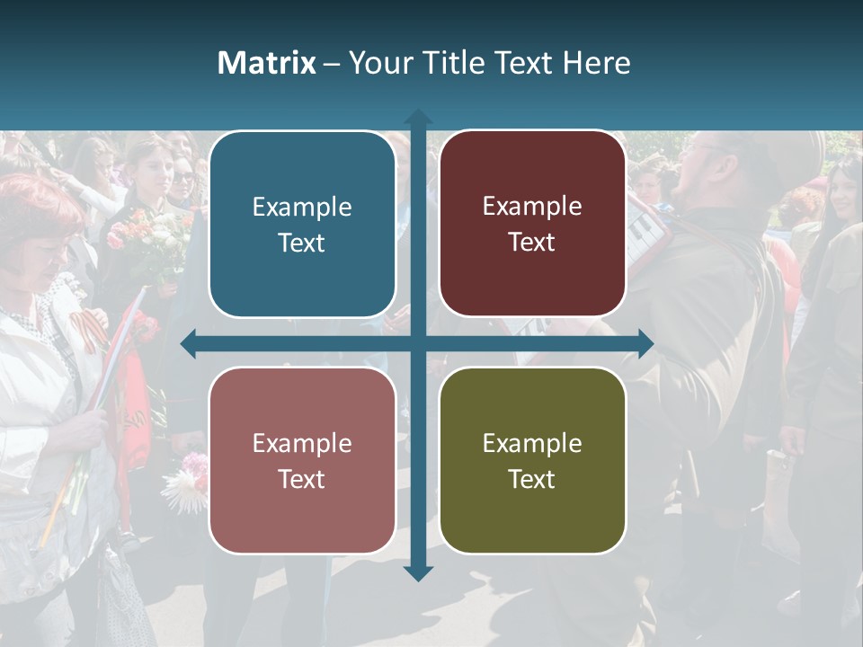 A Group Of People Standing Around Each Other PowerPoint Template