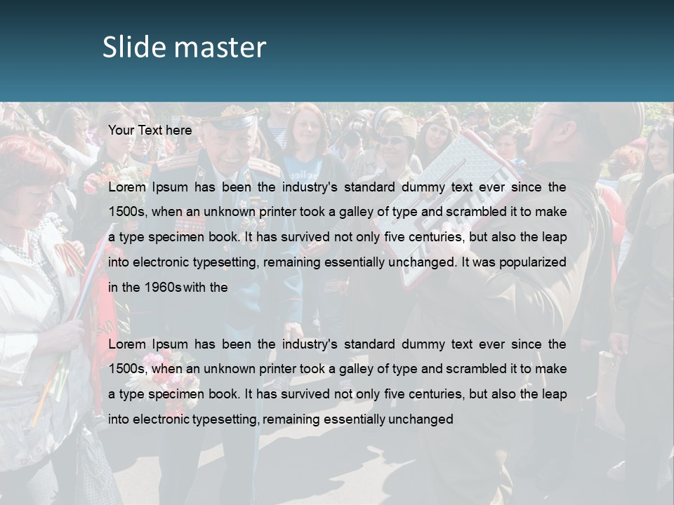 A Group Of People Standing Around Each Other PowerPoint Template