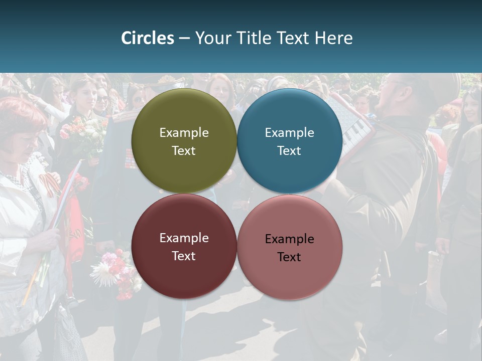 A Group Of People Standing Around Each Other PowerPoint Template