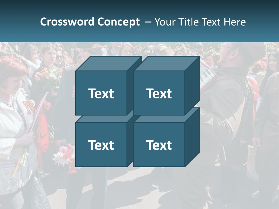 A Group Of People Standing Around Each Other PowerPoint Template