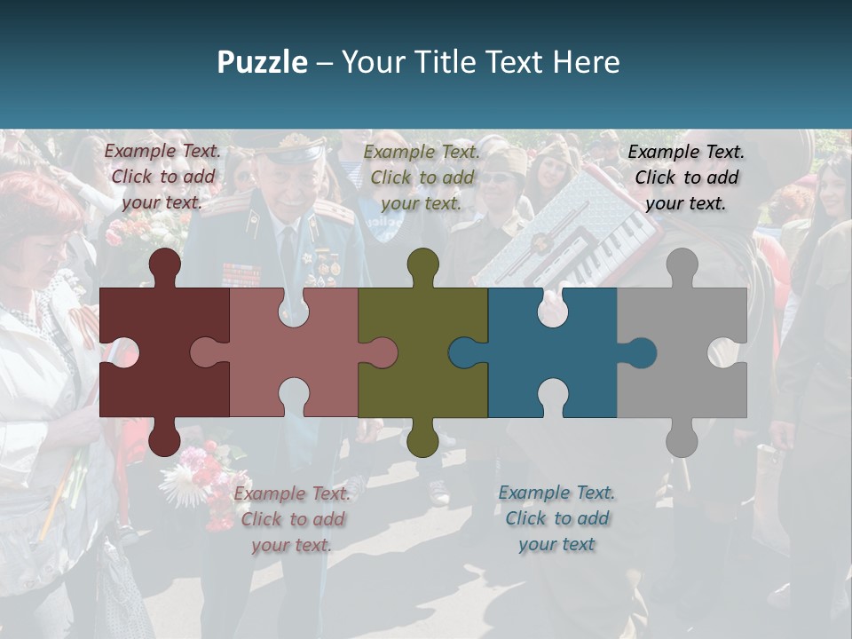 A Group Of People Standing Around Each Other PowerPoint Template