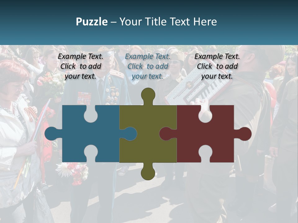 A Group Of People Standing Around Each Other PowerPoint Template