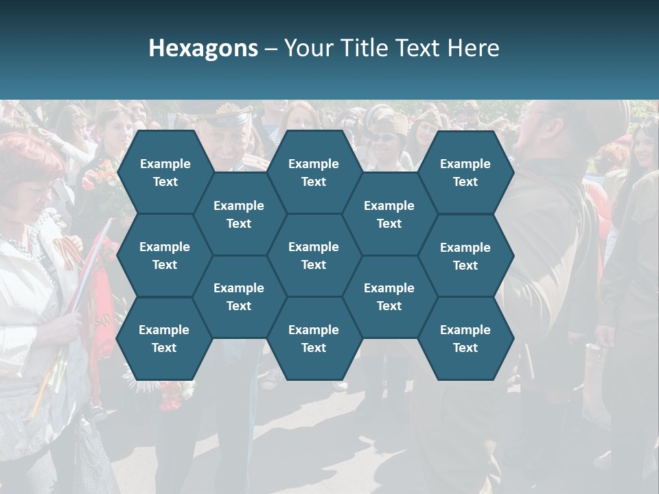 A Group Of People Standing Around Each Other PowerPoint Template