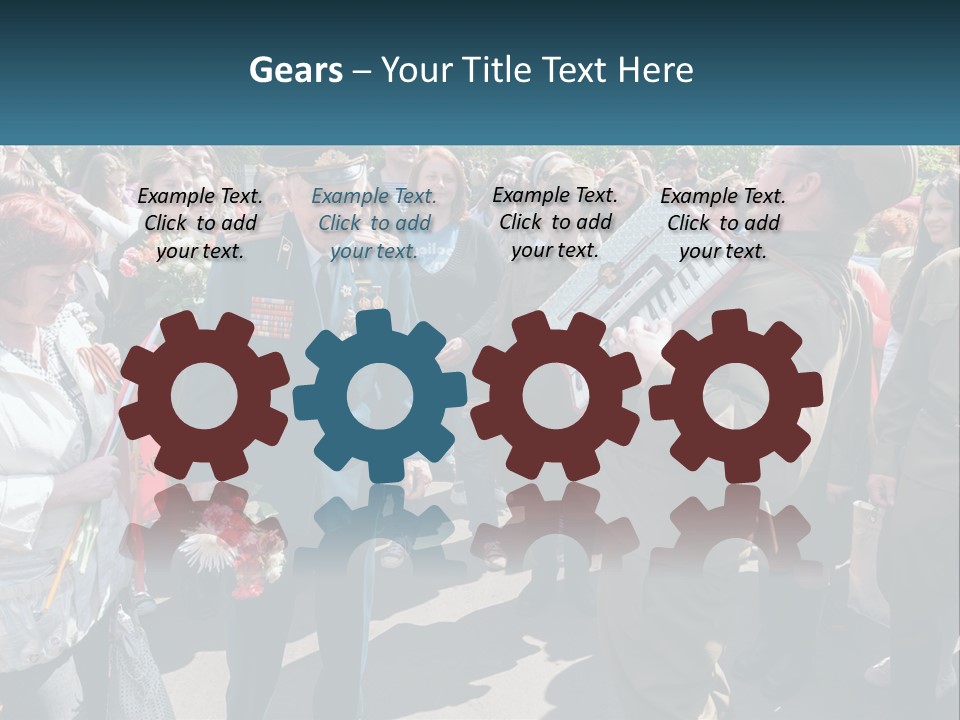 A Group Of People Standing Around Each Other PowerPoint Template