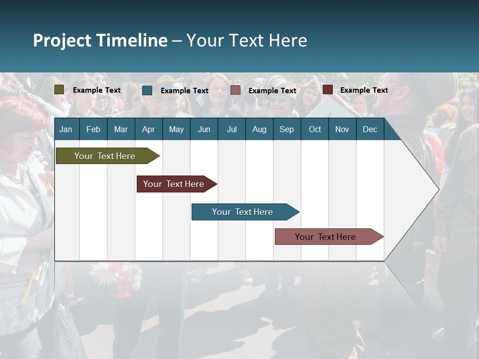 A Group Of People Standing Around Each Other PowerPoint Template