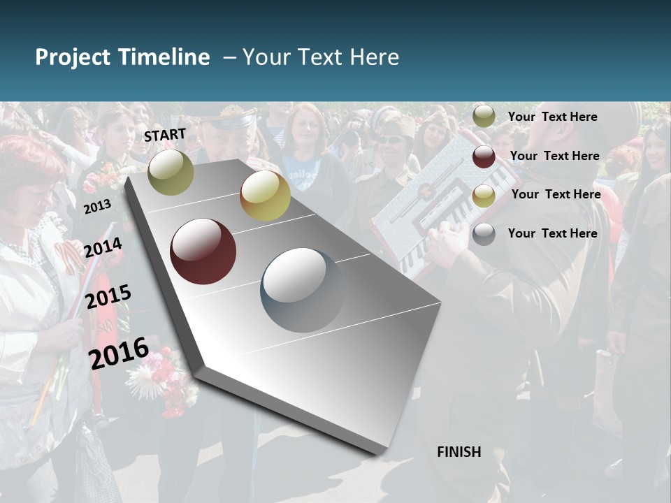 A Group Of People Standing Around Each Other PowerPoint Template