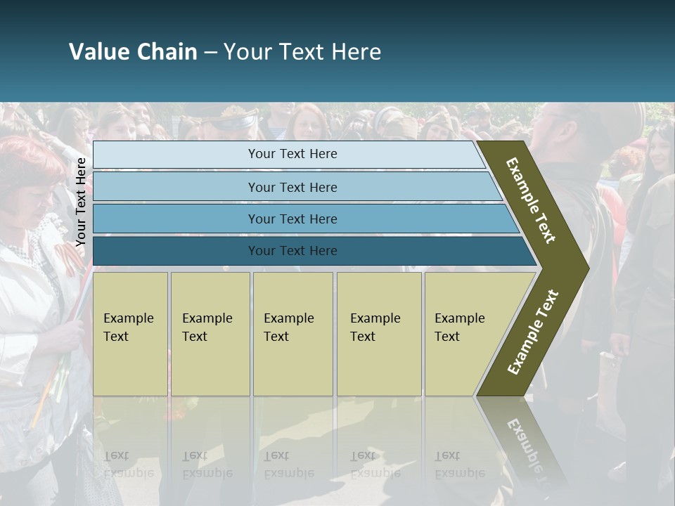 A Group Of People Standing Around Each Other PowerPoint Template