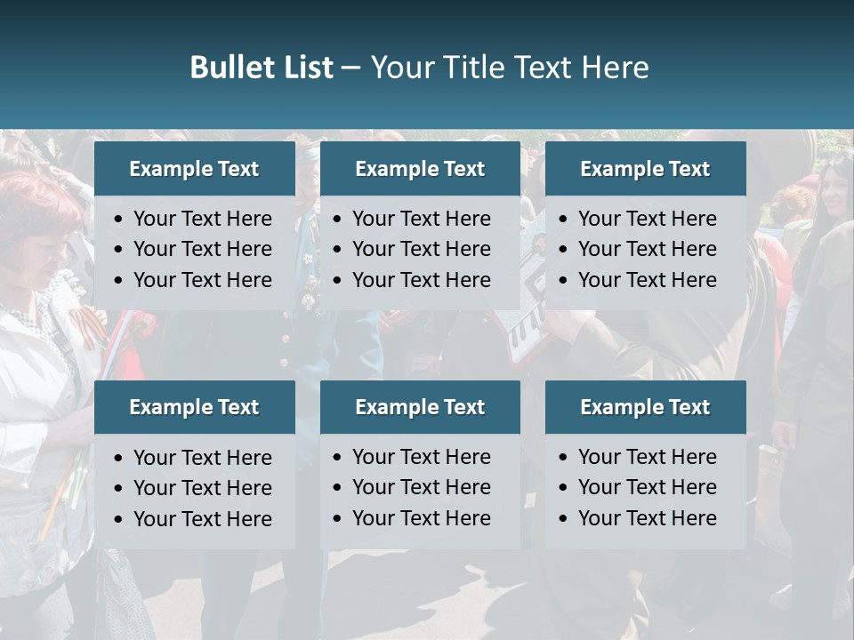 A Group Of People Standing Around Each Other PowerPoint Template