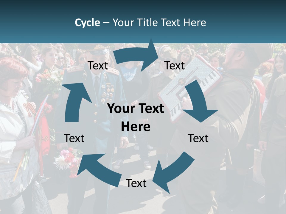 A Group Of People Standing Around Each Other PowerPoint Template
