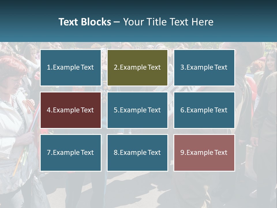 A Group Of People Standing Around Each Other PowerPoint Template