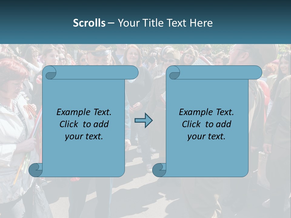 A Group Of People Standing Around Each Other PowerPoint Template