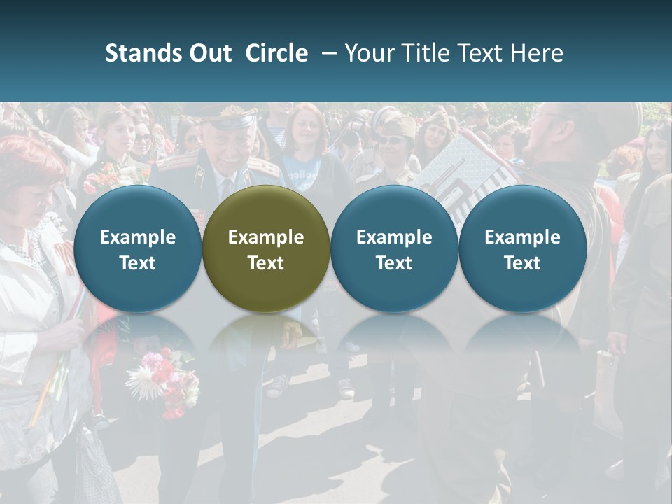 A Group Of People Standing Around Each Other PowerPoint Template