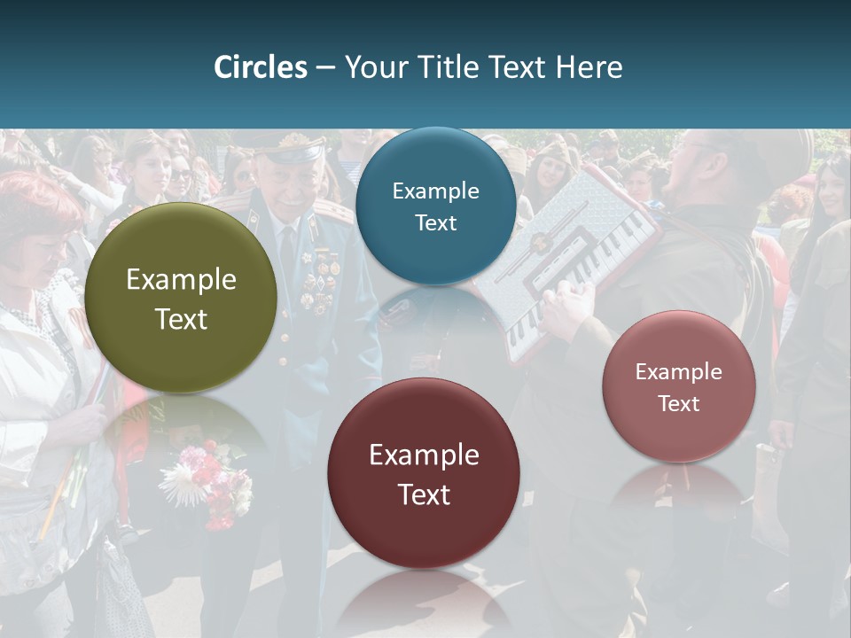 A Group Of People Standing Around Each Other PowerPoint Template
