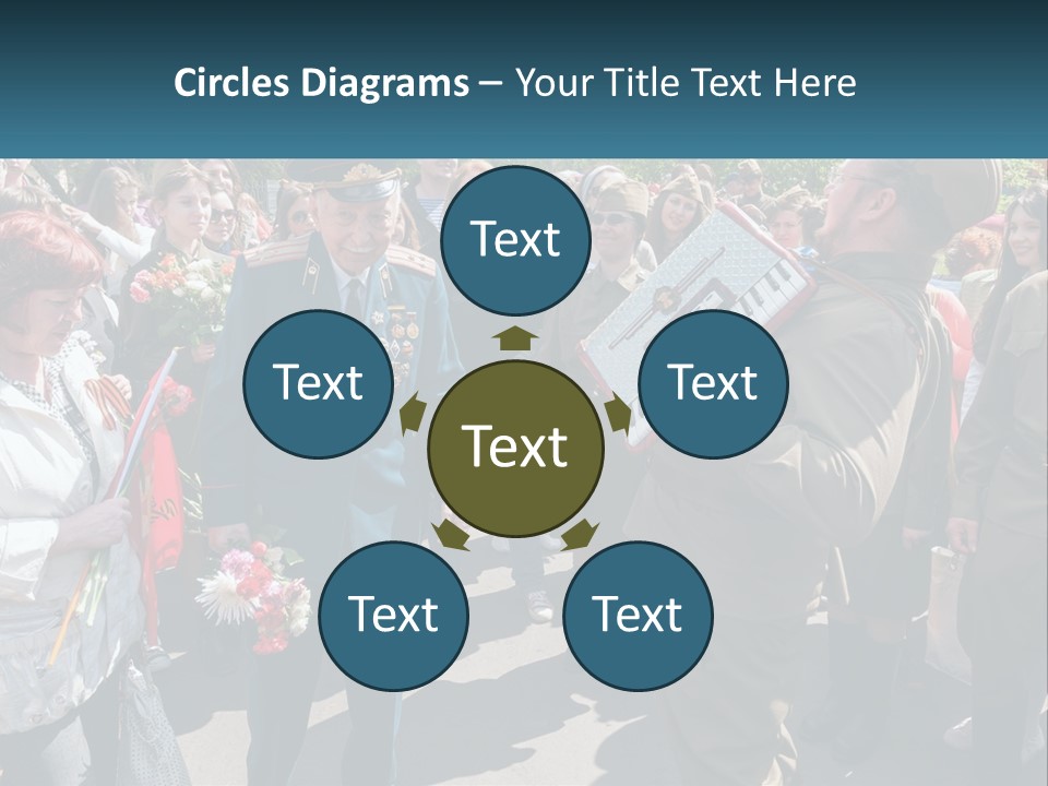 A Group Of People Standing Around Each Other PowerPoint Template