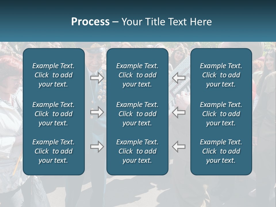 A Group Of People Standing Around Each Other PowerPoint Template