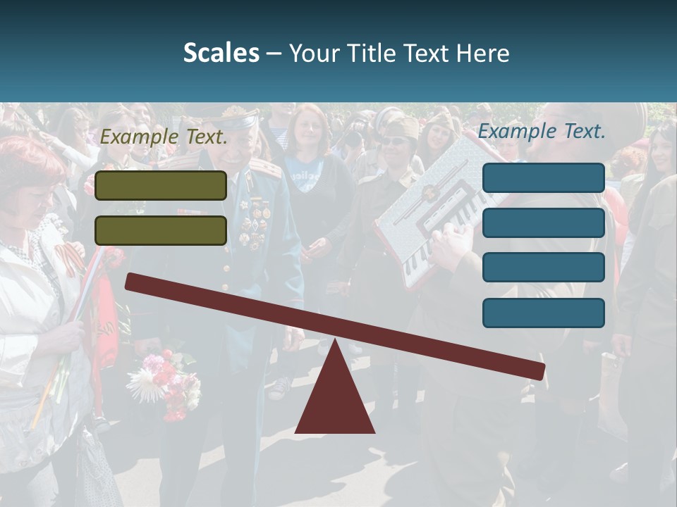 A Group Of People Standing Around Each Other PowerPoint Template