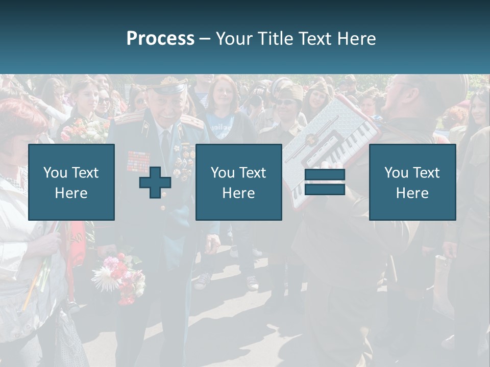 A Group Of People Standing Around Each Other PowerPoint Template