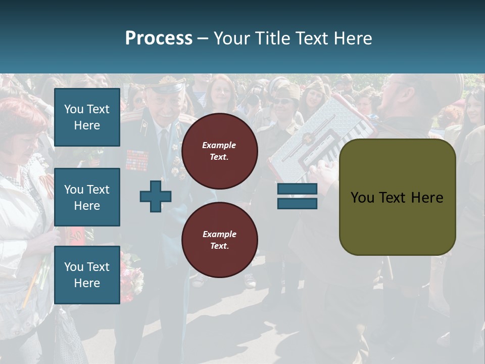 A Group Of People Standing Around Each Other PowerPoint Template