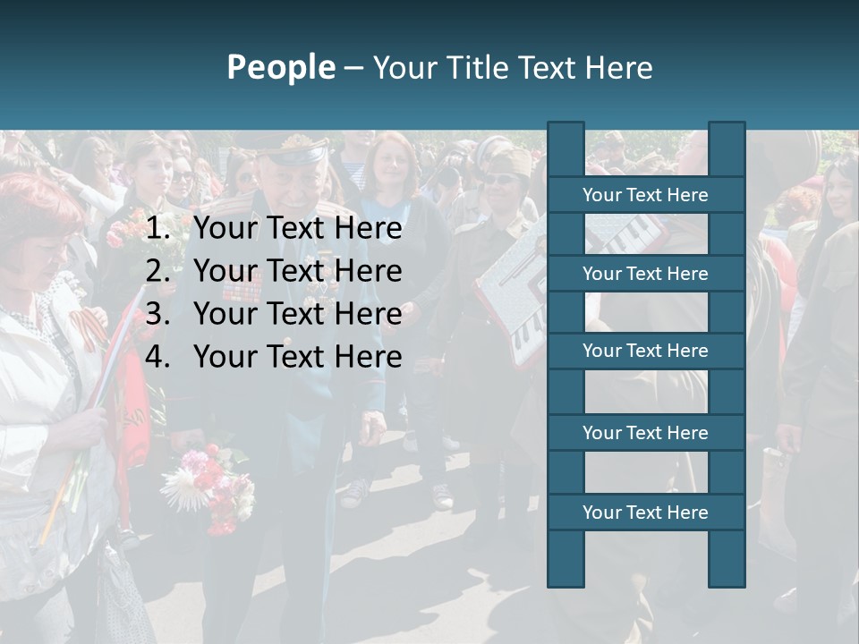 A Group Of People Standing Around Each Other PowerPoint Template