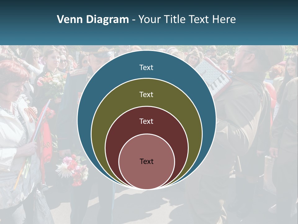 A Group Of People Standing Around Each Other PowerPoint Template