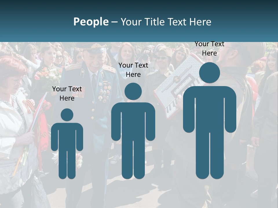 A Group Of People Standing Around Each Other PowerPoint Template