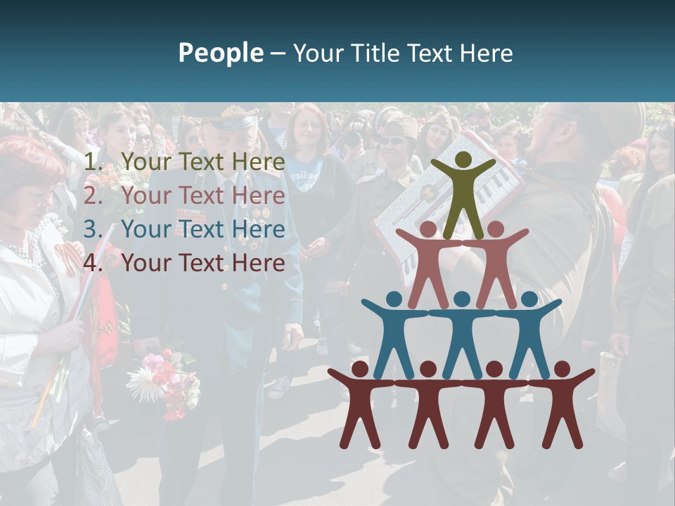 A Group Of People Standing Around Each Other PowerPoint Template