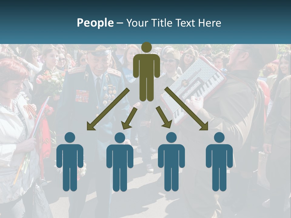 A Group Of People Standing Around Each Other PowerPoint Template