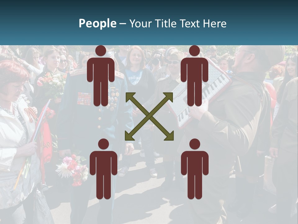 A Group Of People Standing Around Each Other PowerPoint Template
