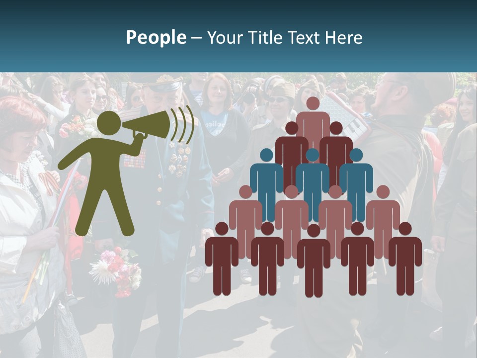 A Group Of People Standing Around Each Other PowerPoint Template