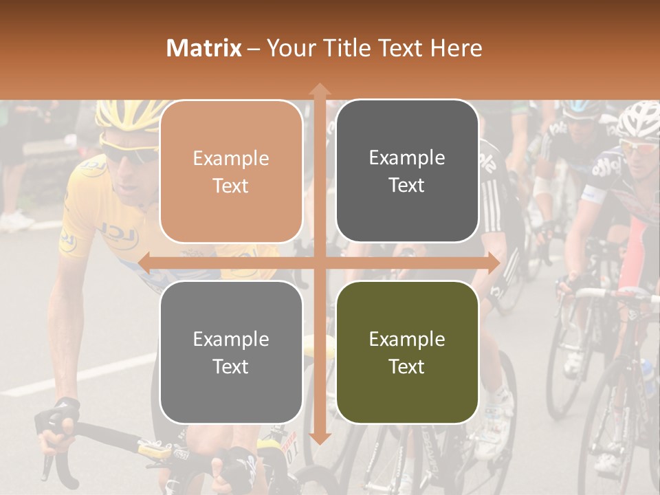 A Group Of People Riding Bikes Down A Street PowerPoint Template