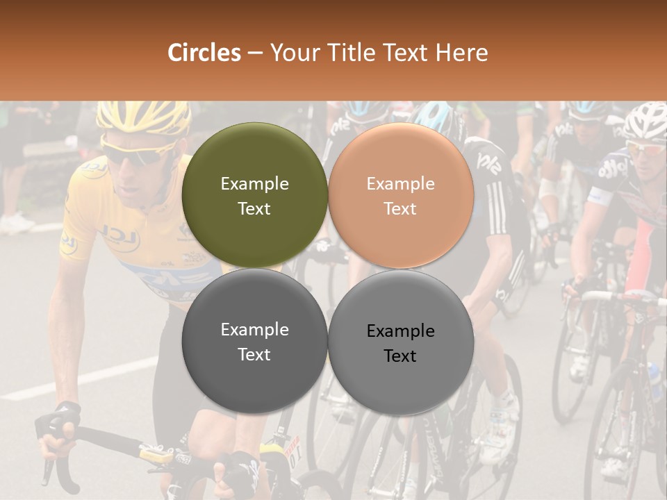 A Group Of People Riding Bikes Down A Street PowerPoint Template