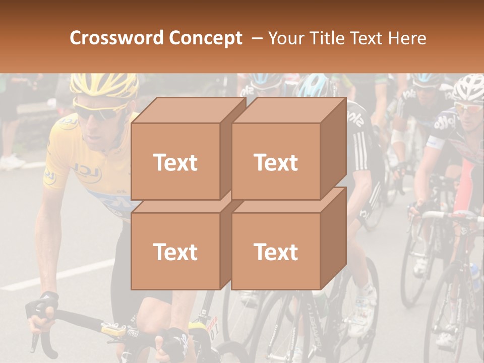 A Group Of People Riding Bikes Down A Street PowerPoint Template
